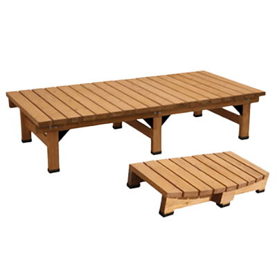 デッキ縁台+ステップセット・58×180×40+90×39.5×16-株式会社JGサービス