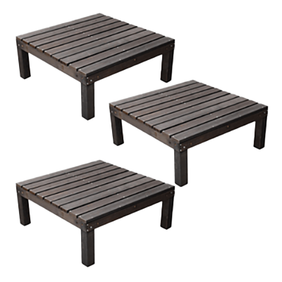 ユニットウッドデッキ 3個組・ダークブラウン SDKIT9090DBR-3P-株式会社JGサービス