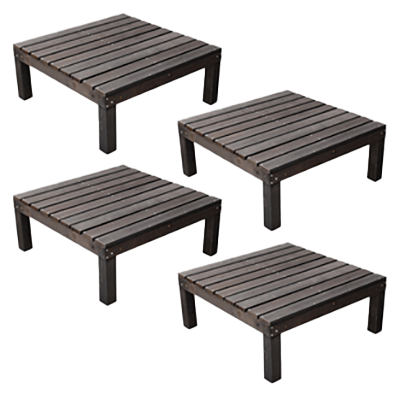 ユニットウッドデッキ 4個組 ・ダークブラウン SDKIT9090DBR-4P-株式会社JGサービス