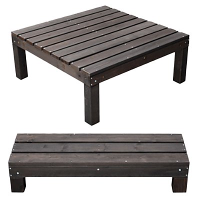 ユニットウッドデッキ ステップ付 デッキ1個+ステップ1個組・ダークブラウン SDKIT9090STP-DBR-株式会社JGサービス