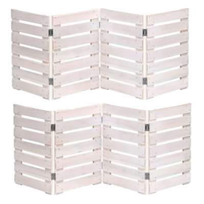 折りたためるウッドミニフェンス・2枚組 (横ボーダー)-株式会社JGサービス