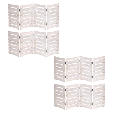 折りたためるウッドミニフェンス・4枚組 (横ボーダー)-株式会社JGサービス