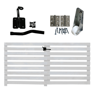 折りたためるウッドフェンスゲートセット (横ボーダー)-株式会社JGサービス