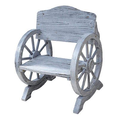 ガーデンファニチャー 天然木製車輪ベンチ 1人掛け-株式会社JGサービス