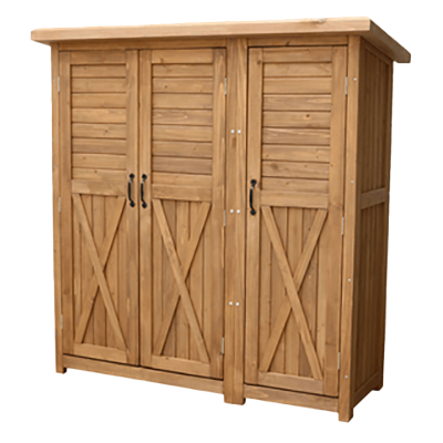 天然木収納庫 木製大型収納庫・三つ扉 KTDS1600・ライトブラウン-株式会社JGサービス