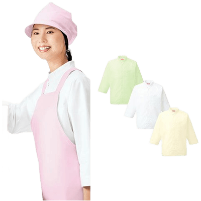 飲食店ユニフォーム 調理白衣 七分袖 シャツコート (男女兼用) APK205-2-TRYS株式会社