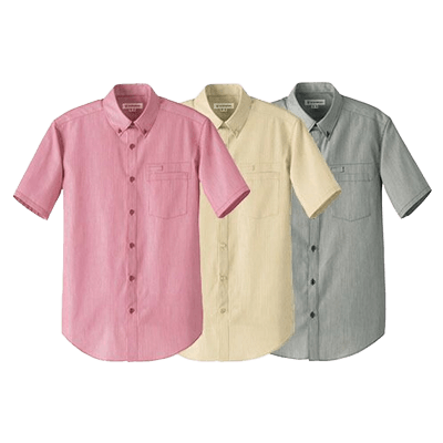 飲食店ユニフォーム シャツ・ブラウス ボタンダウン 半袖 メンズ ボタンダウンシャツ 半袖 男 WH7607-2-TRYS株式会社