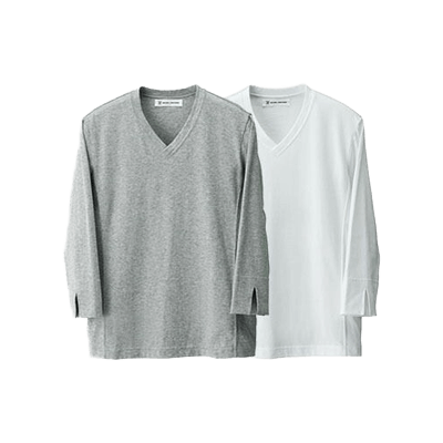飲食店ユニフォーム Tシャツ・カットソー 七分袖 ユニセックス ニットシャツ 七分袖 兼用-TRYS株式会社
