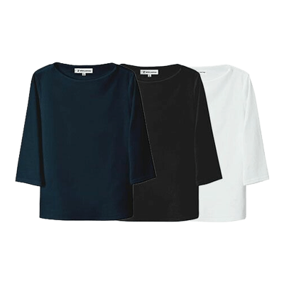 飲食店ユニフォーム Tシャツ・カットソー 七分袖 レディース ニットシャツ 七分袖 女-TRYS株式会社