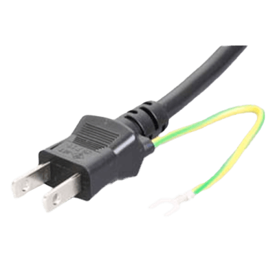 -2P plug with ground terminal on one side/Cut off on one side Round electric wire 12A-125V Power cable ACJ-2P-12A