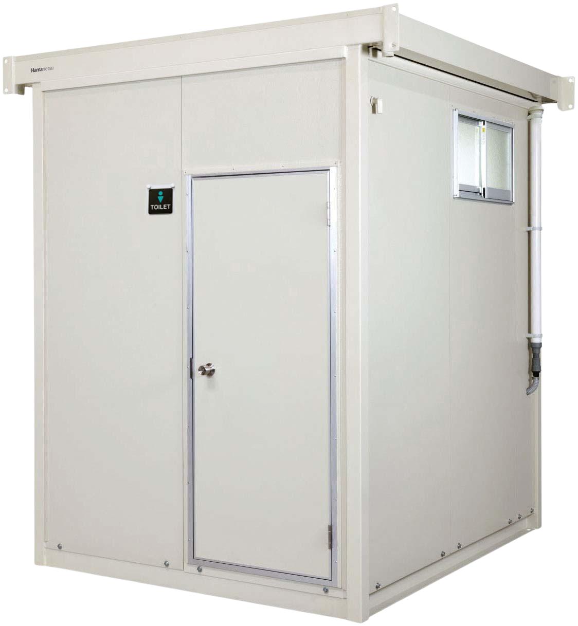 屋外トイレユニット「ネクストイレ ライト2」 ポンプ式簡易水洗 洋式 小便 手洗-株式会社ハマネツ