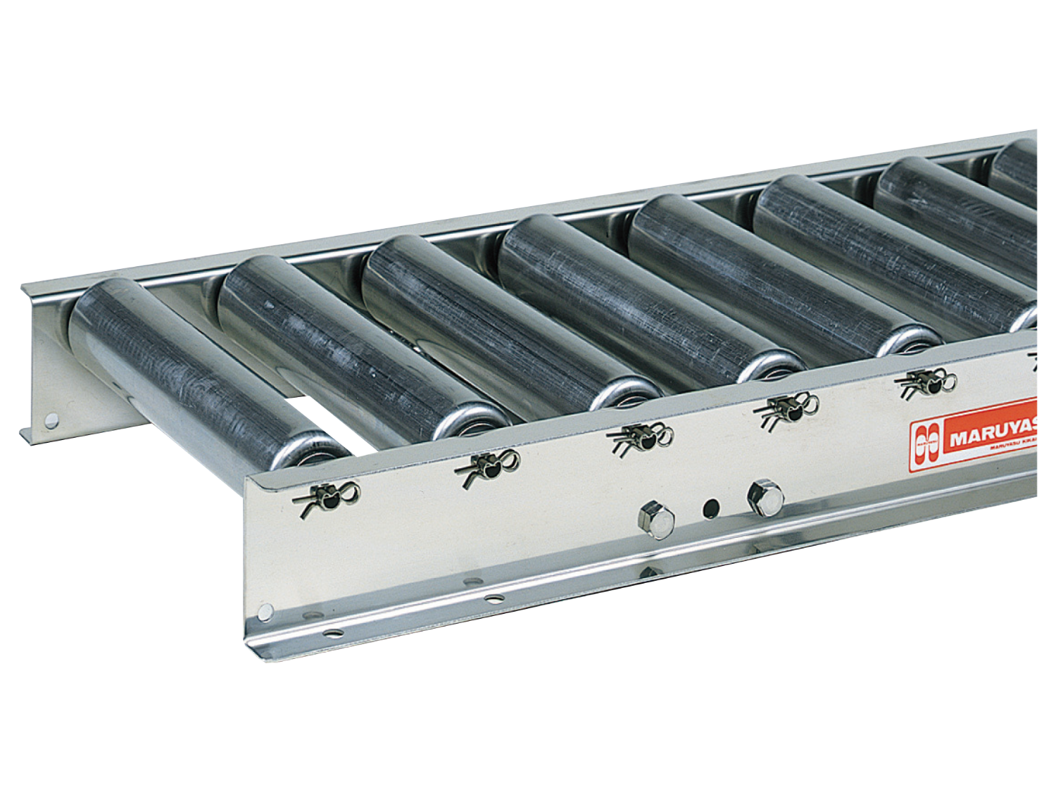 Food conveyor series that transports food security and safety Straight conveyance type Stainless steel straightening free roller FMR-5715/FJR-5715-Maruyasu Machine Co., Ltd.