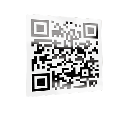 QRコードシール・データマトリックスシール-貼ってはがせる［QRコード（コードのみ）］窓用ステッカー［500×500］